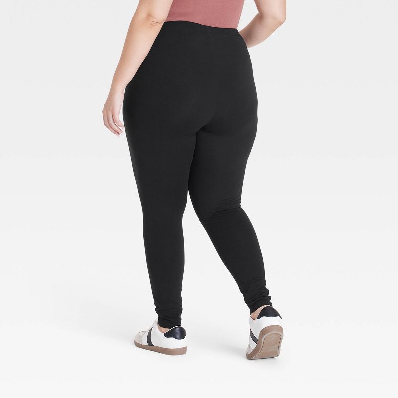 slide 2 of 3, Women's High-Waisted Slim Fit Leggings - Ava & Viv™ Black 2X, 1 ct