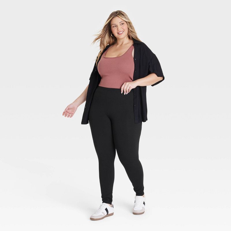 slide 3 of 3, Women's High-Waisted Slim Fit Leggings - Ava & Viv™ Black 2X, 1 ct