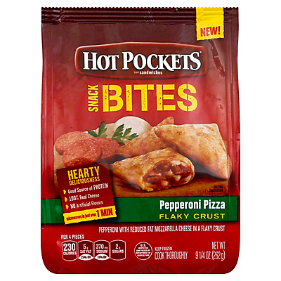 slide 1 of 1, Hot Pockets Pepperoni Pizza Snack Bites, 9.32 oz