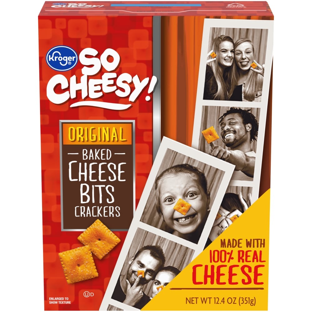 slide 1 of 1, Kroger So Cheesy! Original Baked Cheese Bits Crackers, 12.4 oz