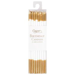 Caspari White/Gold Birthday Slims Candles - 16 ea