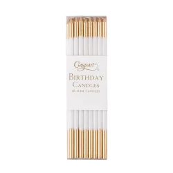 Caspari Birthday Candle White/gold Slims