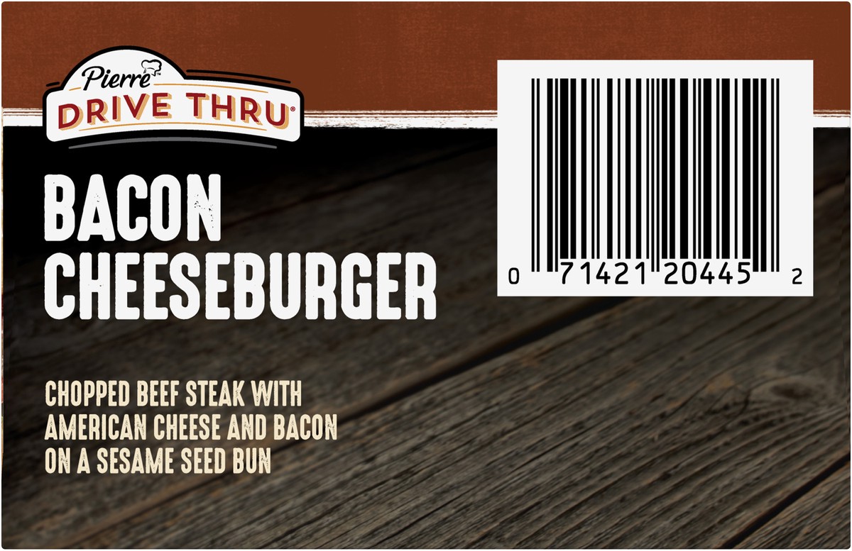 slide 6 of 9, PIERRE DRIVE THRU Bacon Cheeseburger, 138.91 g