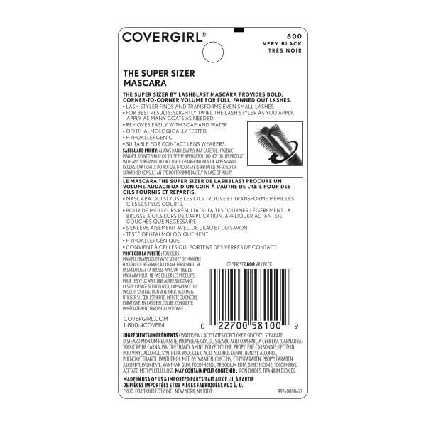 slide 16 of 17, Covergirl Lashblast Super Sizer Mascara - 800 Very Black, 1 ct