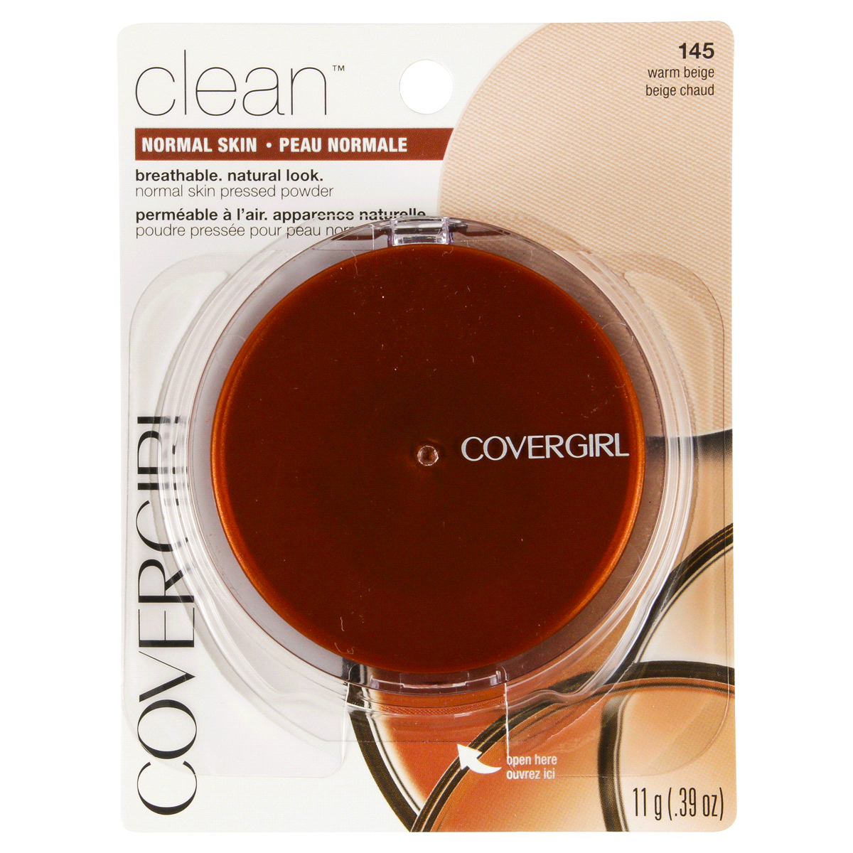 slide 3 of 4, Covergirl Clean Pressed Powder 145 Warm Beige, 0.35 oz