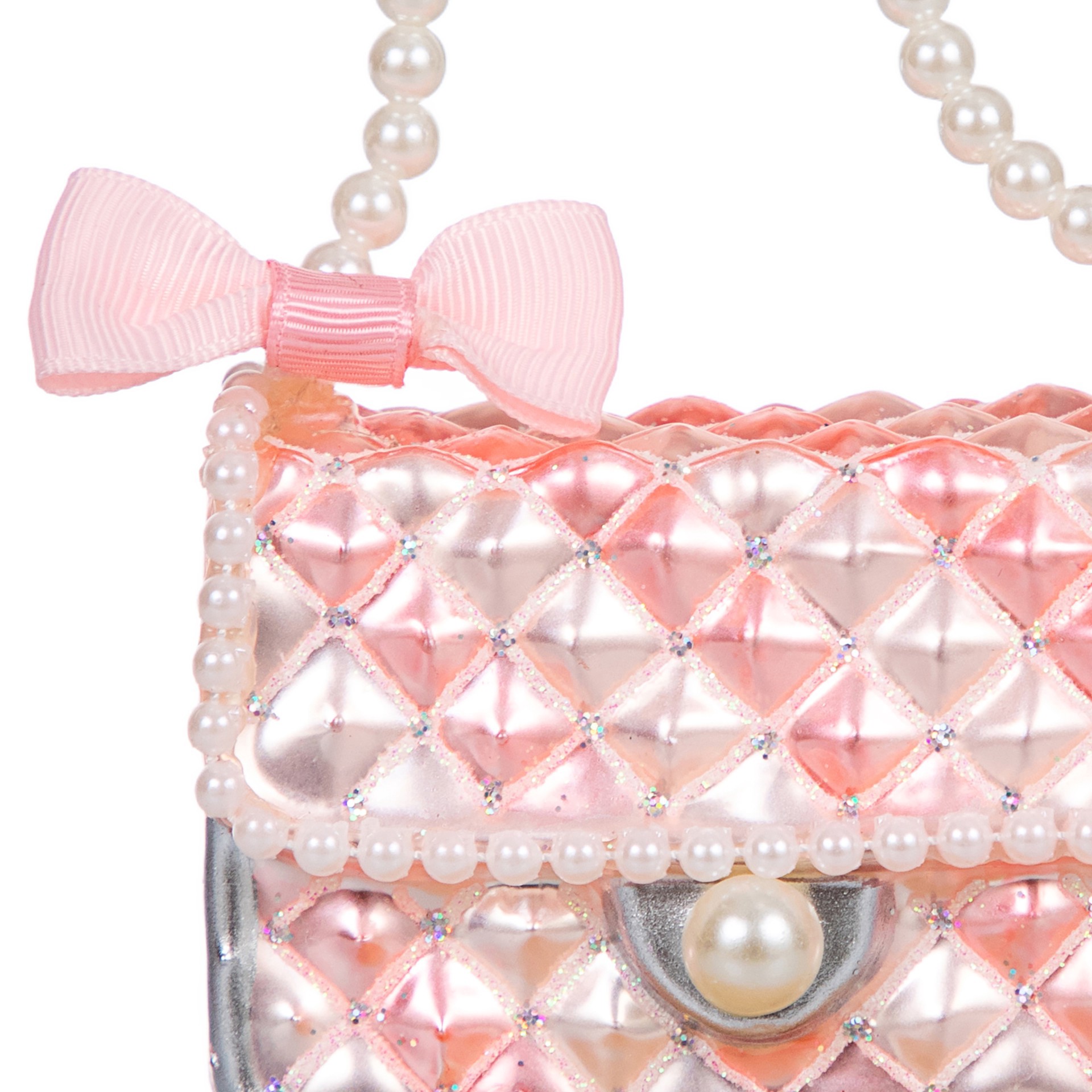 slide 2 of 2, 3.5" Pink Handbag Glass Ornament By Ashland, 3.5 in x 1.45 in x 2.75 in