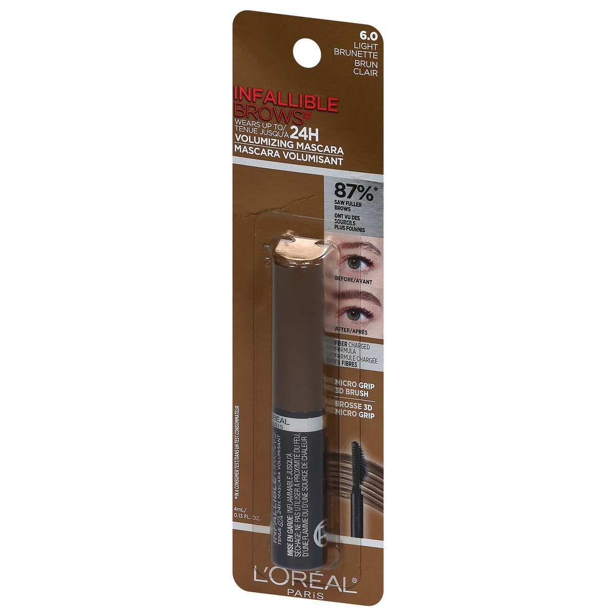 slide 4 of 11, L'Oréal 6.0 Light Brunette Infallible 24H Volumizing Mascara 0.13 fl oz, 0.13 fl oz