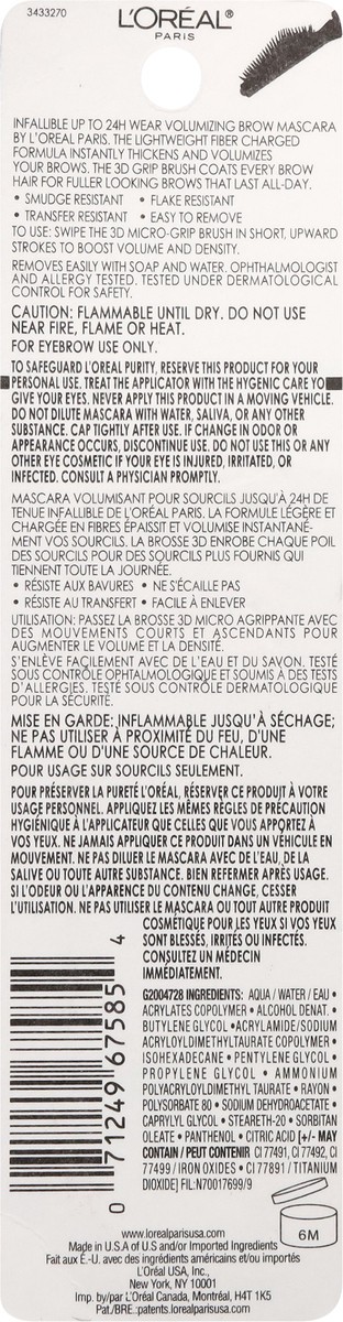 slide 10 of 11, L'Oréal 6.0 Light Brunette Infallible 24H Volumizing Mascara 0.13 fl oz, 0.13 fl oz