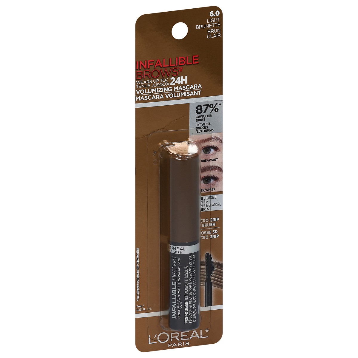 slide 7 of 11, L'Oréal 6.0 Light Brunette Infallible 24H Volumizing Mascara 0.13 fl oz, 0.13 fl oz