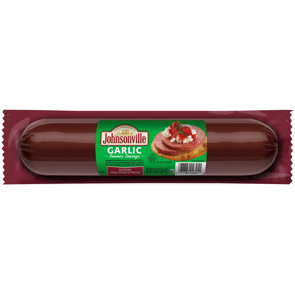 slide 1 of 2, Johnsonville Garlic Summer Sausage, 20 oz