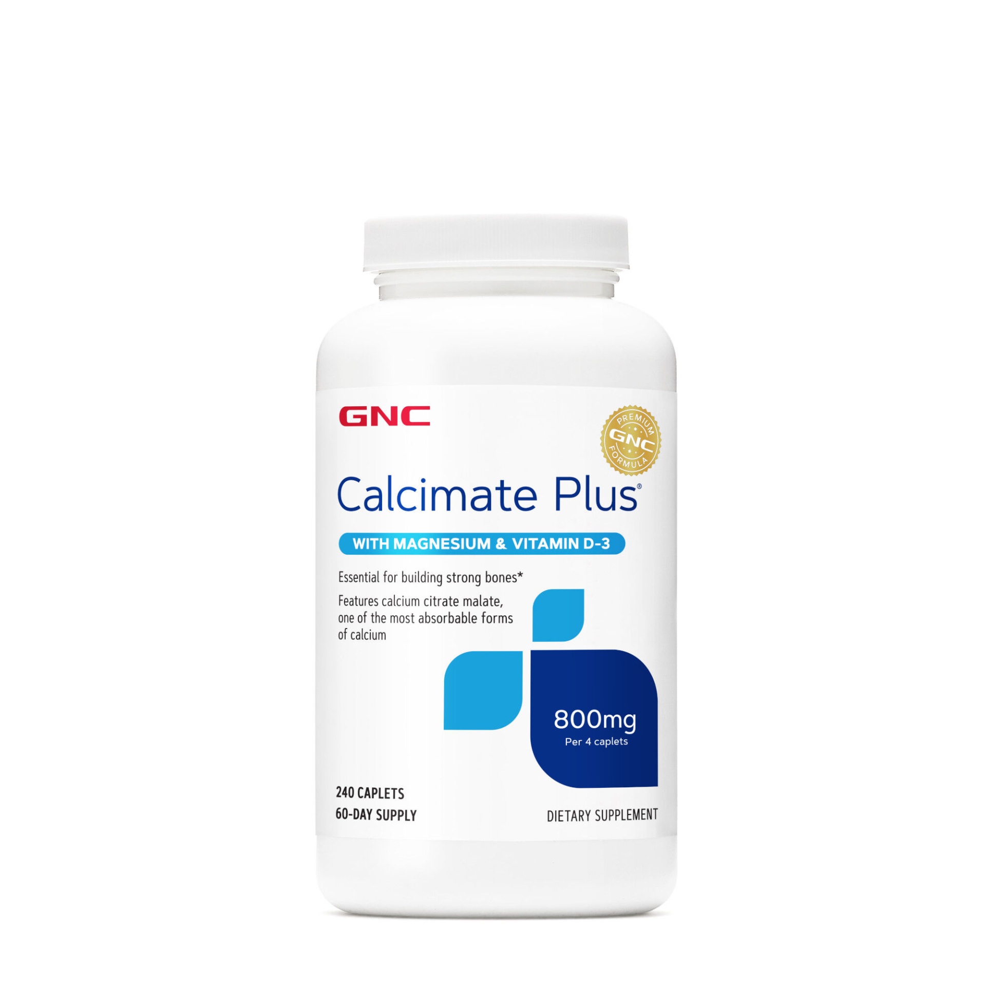 slide 1 of 1, GNC Calcimate Plus Magnesium & Vitamin D-3 800mg, 240 ct