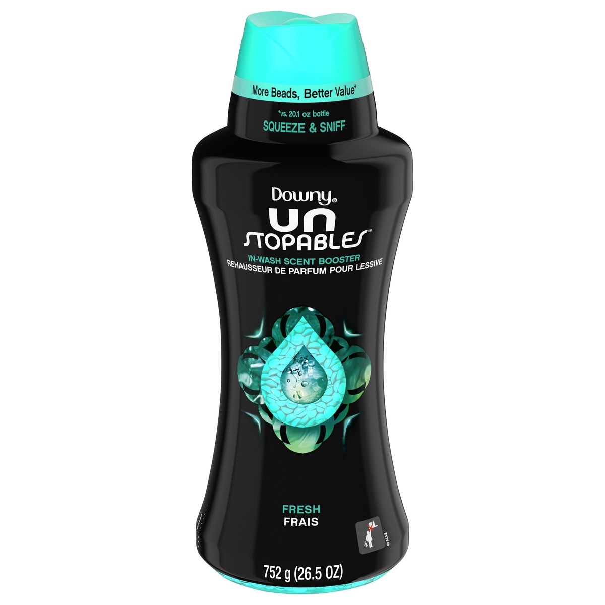 slide 1 of 5, Downy Unstopables In-Wash Laundry Scent Booster Beads, Fresh, 26.5 oz, 26.5 oz