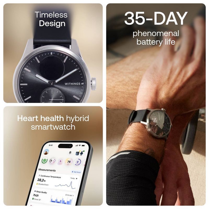 slide 2 of 10, Withings ScanWatch 2 - 42mm Black, 1 ct