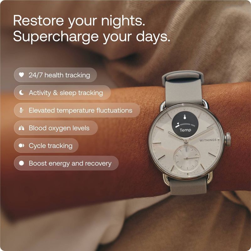 slide 3 of 10, Withings ScanWatch 2 - 42mm Black, 1 ct