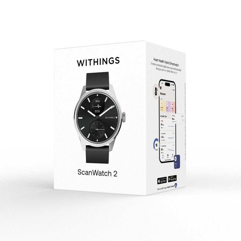 slide 9 of 10, Withings ScanWatch 2 - 42mm Black, 1 ct