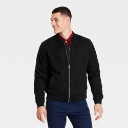 Men's Faux Suede Bomber Jacket - Goodfellow & Co™ Black S