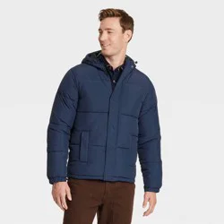 Men's Midweight Puffer Jacket - Goodfellow & Co™ Blue XL