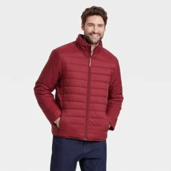 Men's Lightweight Puffer Jacket - Goodfellow & Co™ Maroon M