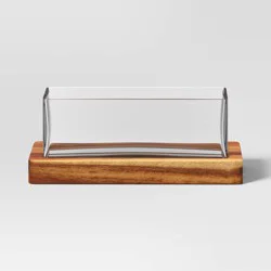 Medium Glass Terrarium with Wood Base Rectangular Natural Wood 10.83"x5.59"x4" - Threshold™
