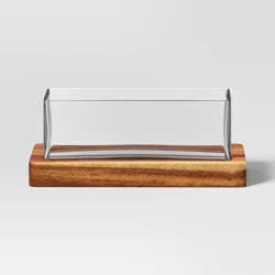 Medium Glass Terrarium with Wood Base Rectangular Natural Wood 10.83"x5.59"x4" - Threshold™