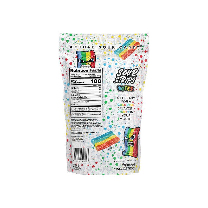 slide 2 of 3, Sour Strips Rainbow Candy Bites - 6.35oz, 6.35 oz