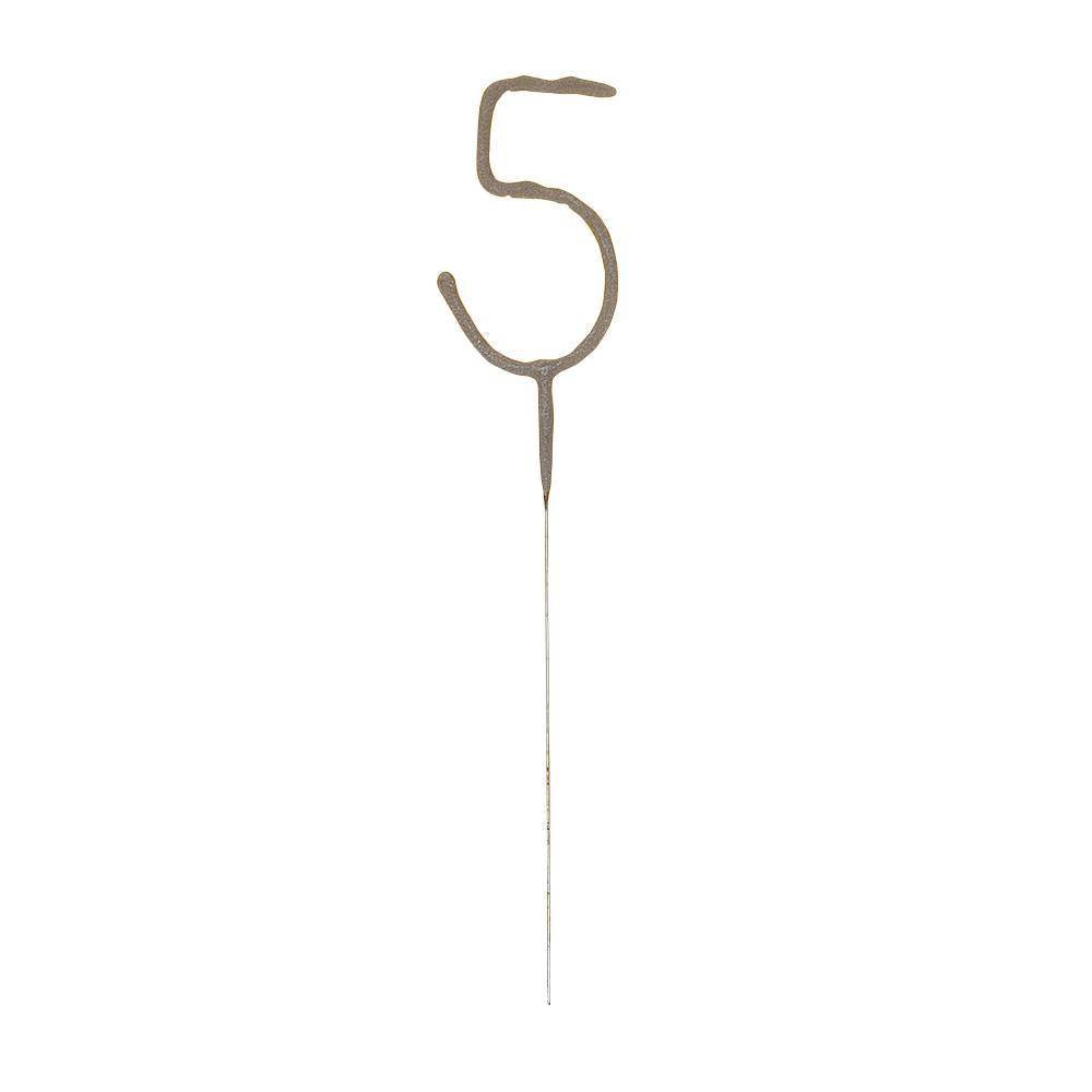 slide 2 of 3, Unique Industries Number 5 Sparkler Flame Cake Candle, 1 ct