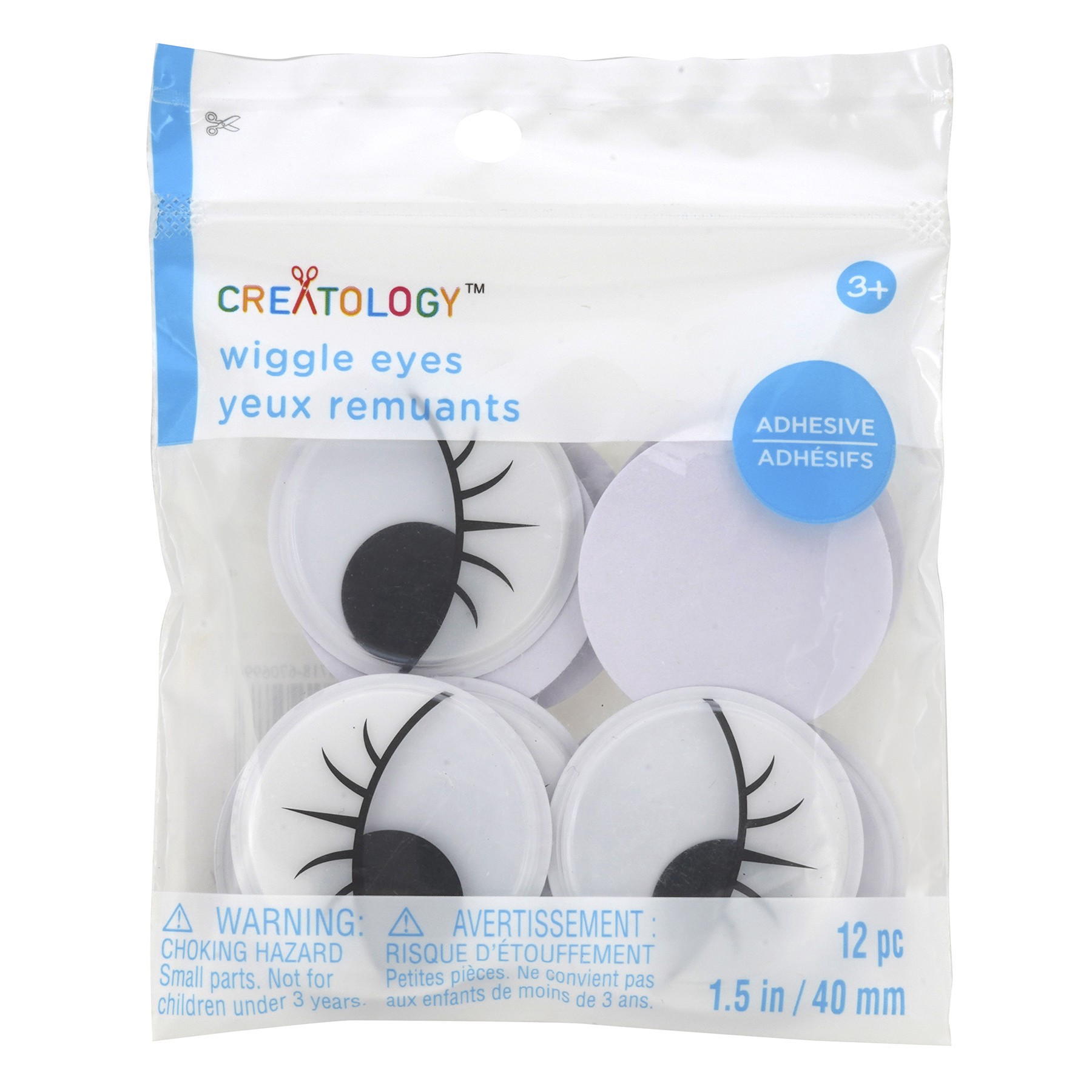 slide 2 of 2, 40mm Lash Adhesive Wiggle Eyes By Creatology, 12ct., 40mm