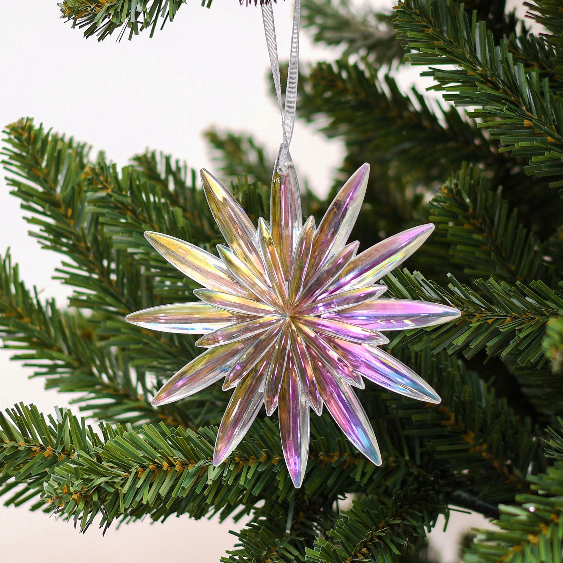 slide 2 of 3, 5" Iridescent Snowflake Ornament By Ashland, 5 in