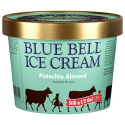 Blue Bell Pistachio Almond Ice Cream 0.5 gal