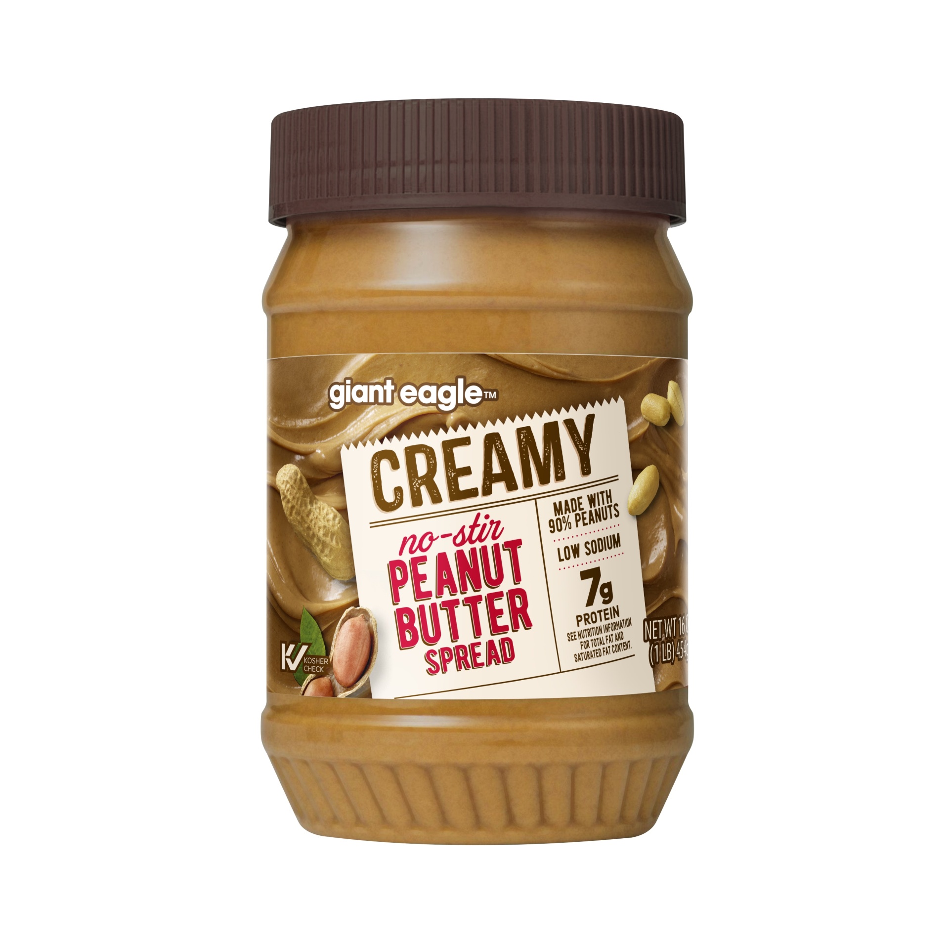 slide 1 of 1, Giant Eagle Creamy Peanut Butter Spread, No Stir, 16 oz