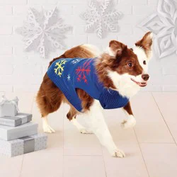 Snowflakes Dog Sweater Knit - Wondershop™ Navy Blue L