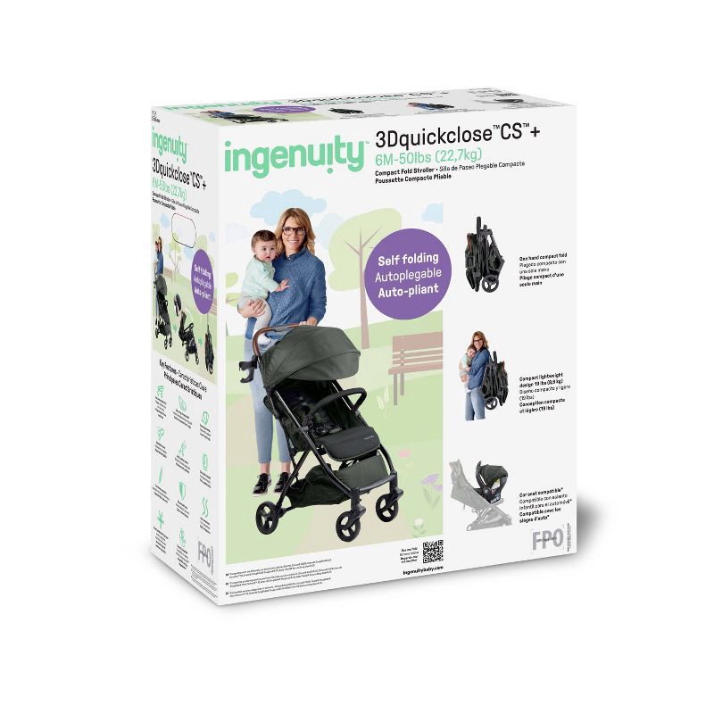 slide 12 of 13, Ingenuity 3Dquickclose CS+ Compact Fold Stroller - Gray, 1 ct