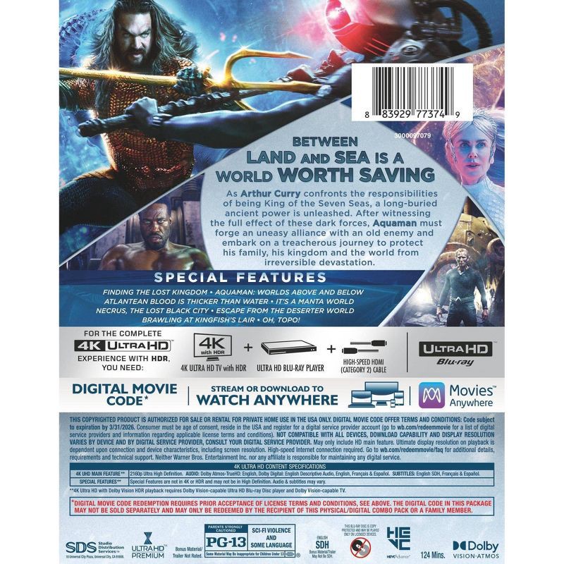 slide 8 of 8, Warner Home Video Aquaman and The Lost Kingdom (4k/UHD), 1 ct
