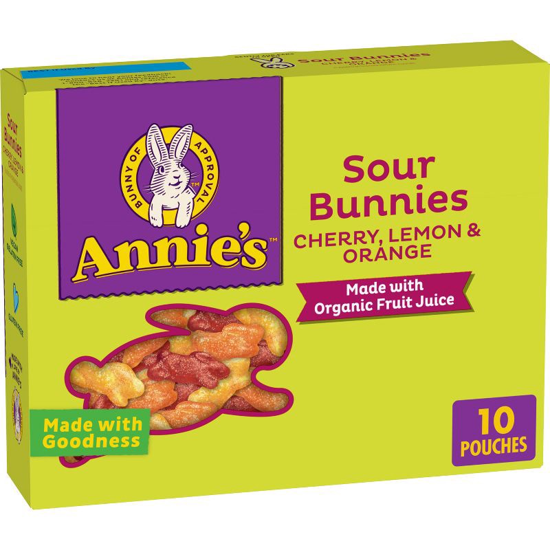 slide 1 of 9, Annie's Sour Bunnies Fruit Snacks - 7oz/10ct, 10 ct; 7 oz