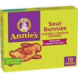 Annie's Organic Sour Bunnies Fruit Snacks - 7oz/10ct