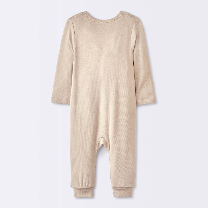 slide 2 of 4, Baby 2pk Leaf So Very Soft Modal Blend Romper - Cloud Island™ Cream Newborn: Long Sleeve, Front Zipper, Midweight Fabric, 2 ct