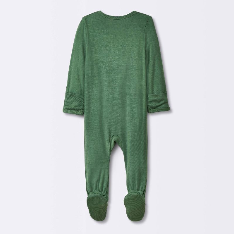 slide 2 of 4, Baby Boys' 2pk So Very Soft Modal Blend Sleep N' Play - Cloud Island™ Green 3-6M: Footed Pajamas, Long Sleeve, 2 ct