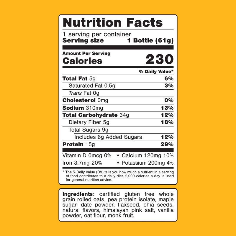 slide 6 of 10, Oats Overnight Shake Maple Brown Sugar - 2.1oz, 2.1 oz