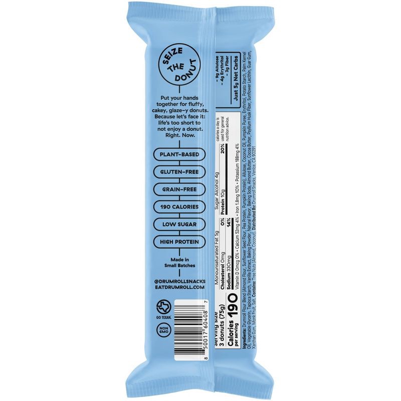 slide 2 of 5, Drumroll Snacks Gluten Free Vanilla Glazed Mini Donuts 3-Pack - 2.6oz, 2.6 oz