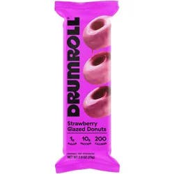 Drumroll Snacks Strawberry Glazed Mini Donuts 3-Pack - 2.6oz
