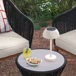 Solar and Rechargeable USB LED Outdoor Table Lamp Ivory - Threshold™