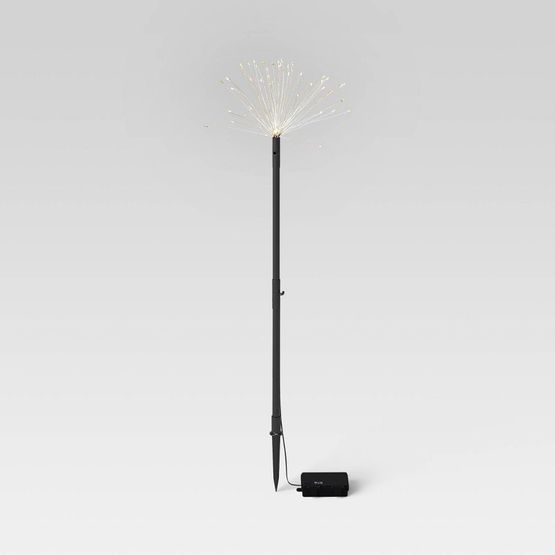 slide 3 of 4, 3pk Starburst Dandelion Sprig Battery LED Outdoor Light Stakes Black/White - Threshold™, 3 ct