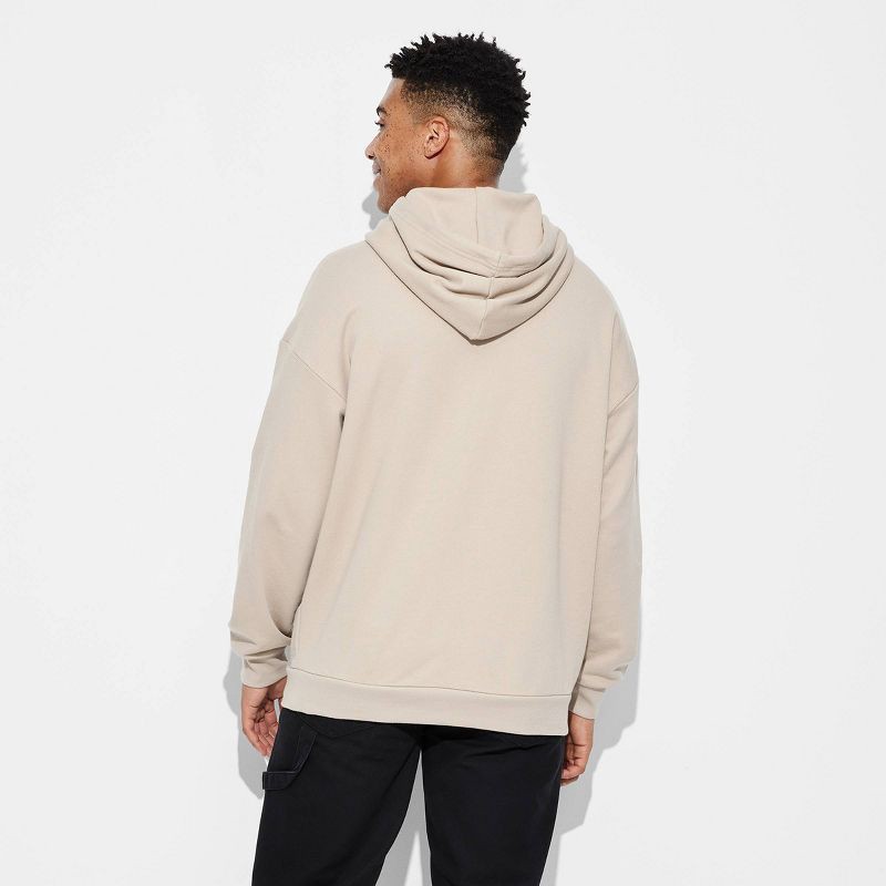 slide 3 of 3, Men's Oversized Fit Hooded Pullover Sweatshirt - Original Use™ Tan XXL: Kangaroo Pocket, Midweight, Thermal, 1 ct