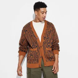 Men's Deep V-Neck Cardigan - Original Use™ Brown M