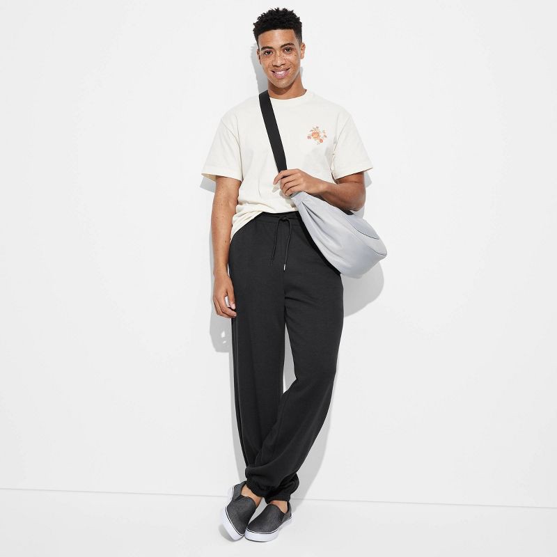 slide 1 of 3, Men's Baggy SweatPants- Original Use™ Black S: Loose Fit, Mid Rise, Tapered Leg, Drawstring Waistband, Machine Washable, 1 ct