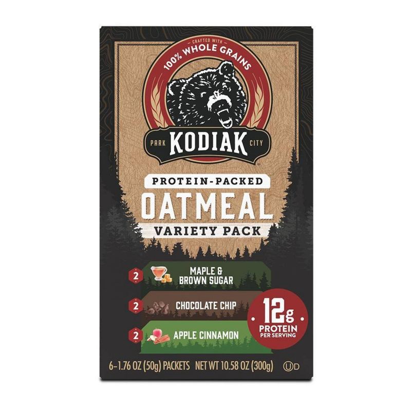 slide 1 of 10, Kodiak Cakes Kodiak Variety Pack Oatmeal Packets - 10.58oz / 6ct, 10.58 oz, 6 ct