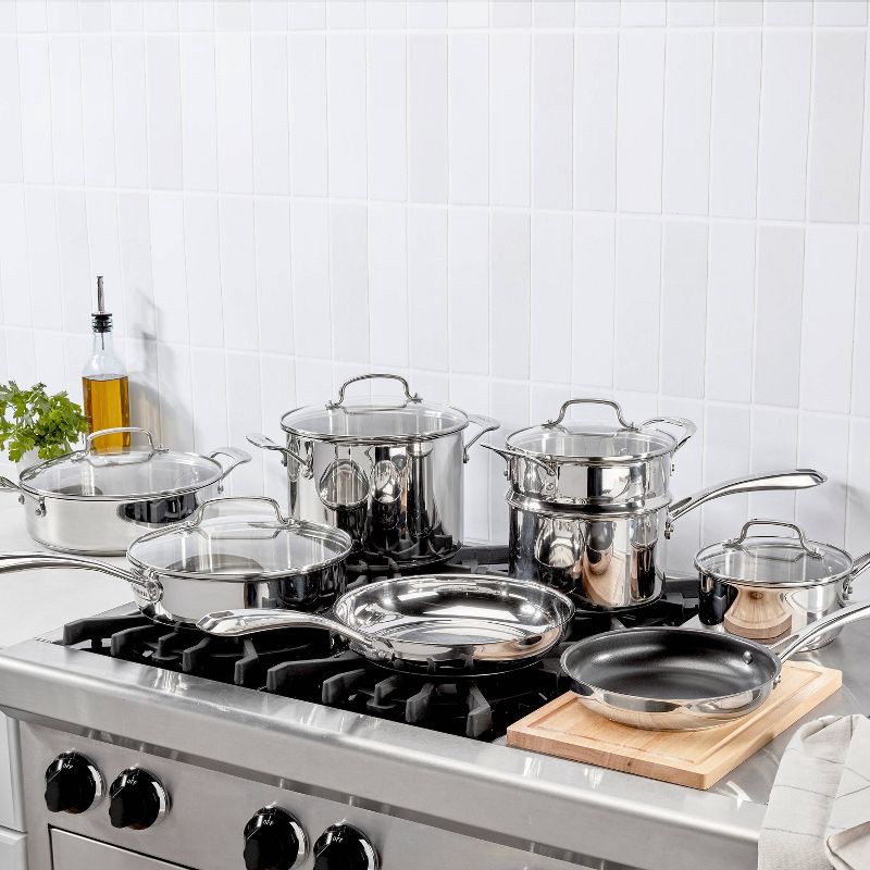 slide 2 of 3, Cuisinart 13pc Classic Stainless Steel Cookware Set: Induction Compatible, Dishwasher Safe, Lifetime Warranty, 13 ct