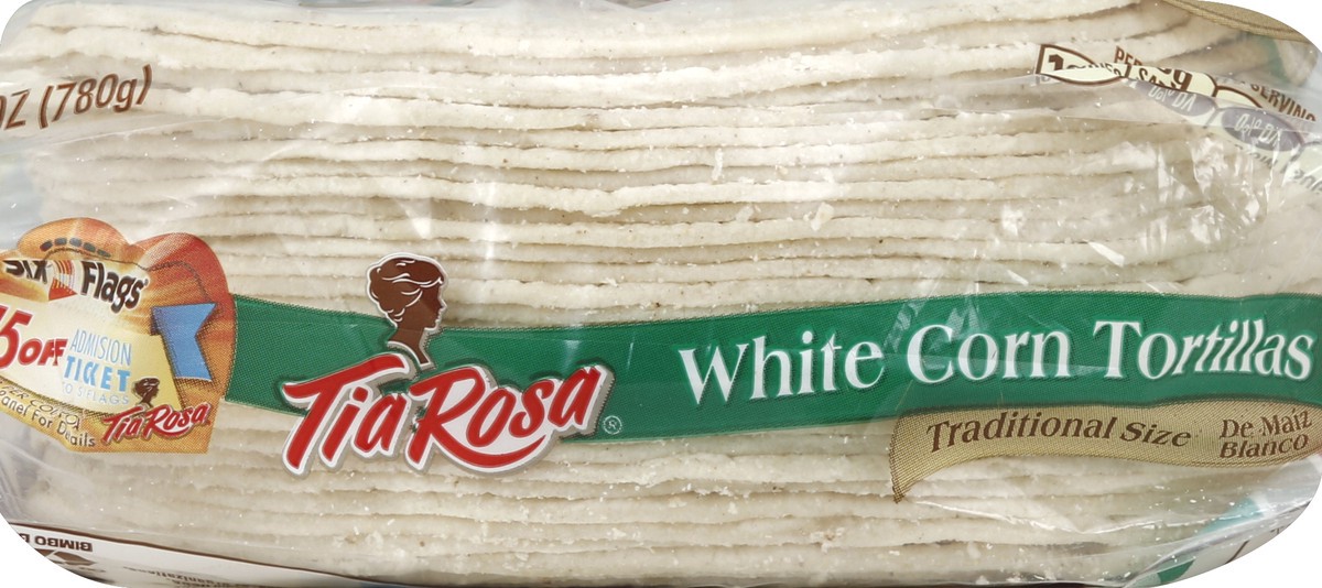 slide 4 of 5, Tia Rosa White Corn Tortillas, Traditional Size, 30 count, 30 ct