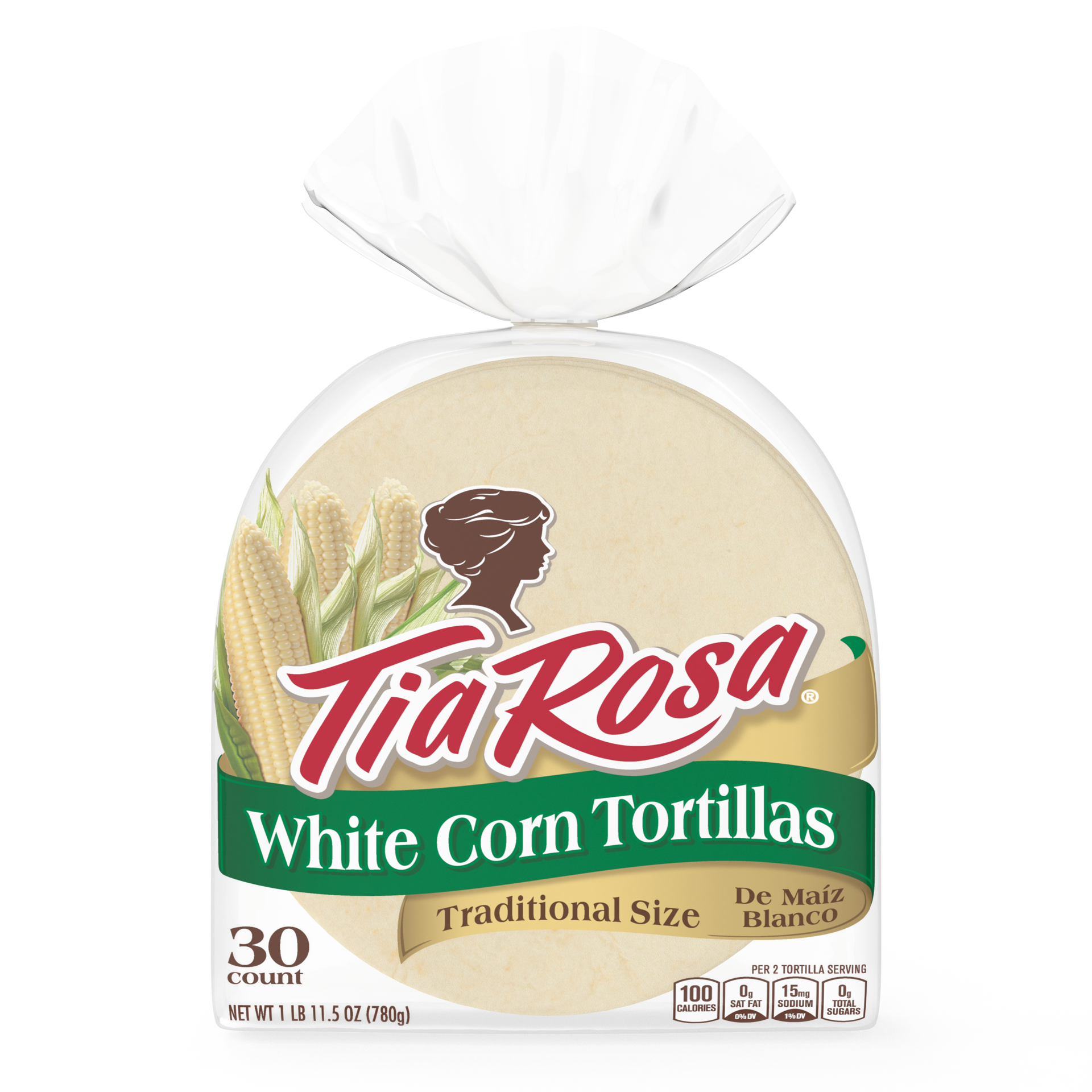 slide 1 of 5, Tia Rosa White Corn Tortillas, Traditional Size, 30 count, 30 ct