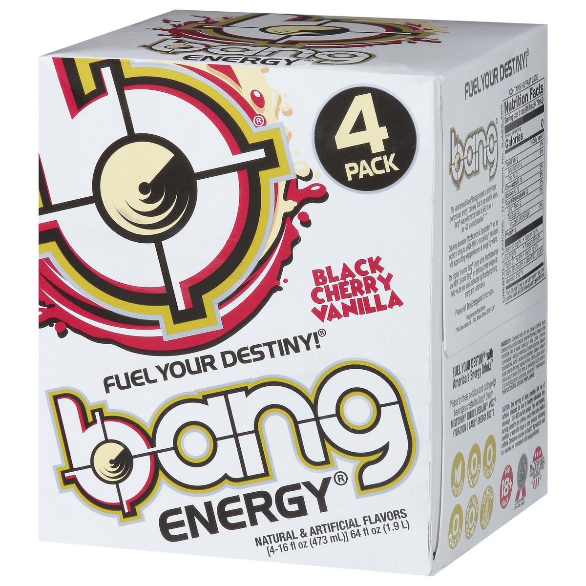 slide 4 of 9, Bang Black Cherry Vanilla Energy Drink - 4 ct, 4 ct